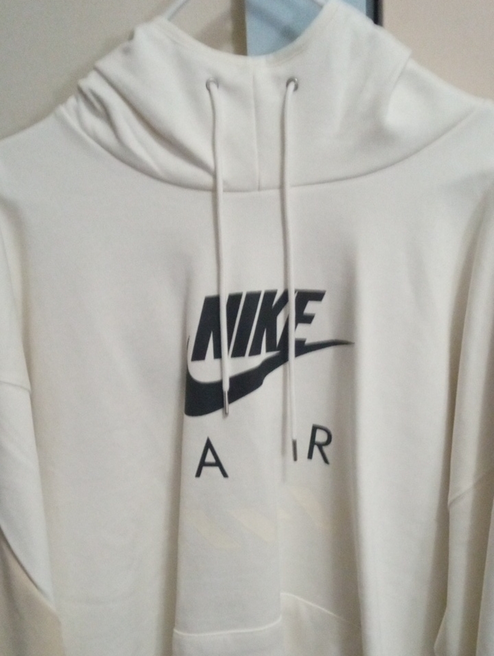 Nwt Nike Air Cream And White Thick Hoodie With Black Embroidered Features Xxl🔥